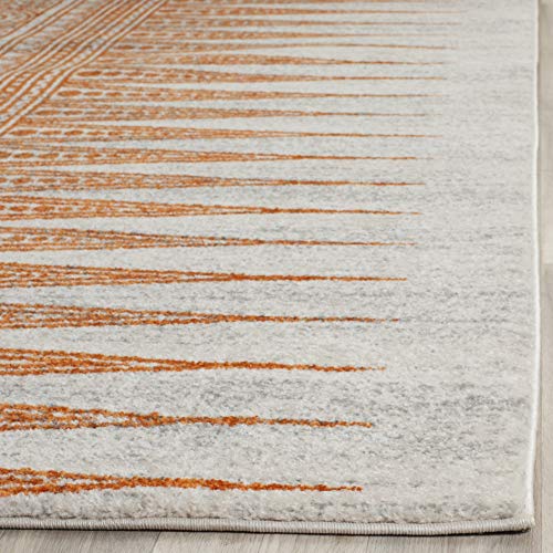 Safavieh Evoke Collection EVK226S Modern Bohemian Area Rug, 9' x 12', Ivory/Orange