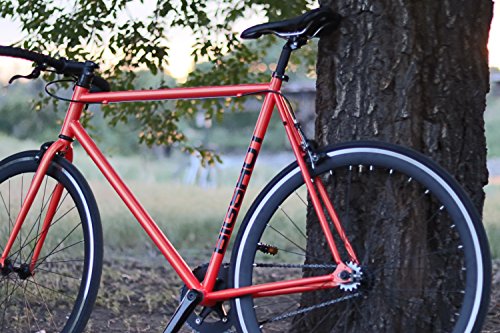 Big Shot Bikes Havana Orange Fixie Track Bike Fixed Gear  for Men & Women Rider Height 5'2" to 5'7" Small