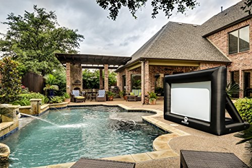 Outdoor Movie Screen – 16 FT Inflatable Projector Screen – Family Screen Tent + Printable Party Theme Movie Ticker Templates – Lightweight & Easy to Inflate – Family Pool Canvas Tent by Nozzco