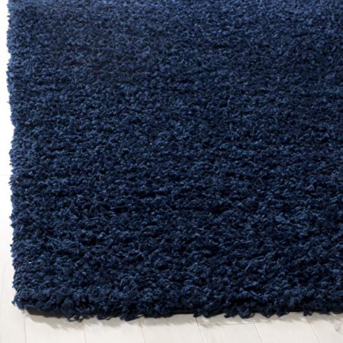 SAFAVIEH Athens Shag Collection SGA119N Non-Shedding Living Room Bedroom Dining Room Entryway Plush 1.5-inch Thick Area Rug, 10' x 14', Navy