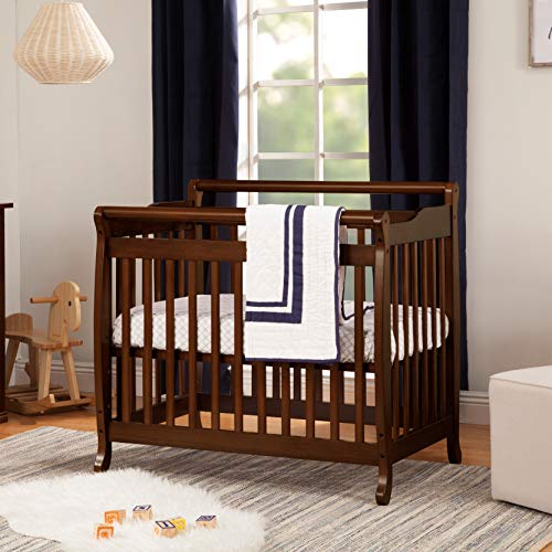 DaVinci Emily 2-in-1 Convertible Mini Crib and Twin Bed in Espresso, Greenguard Gold Certified