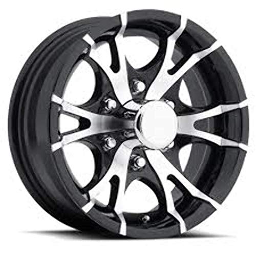 15 Inch T07 Black Machined Aluminum 6 Bolt Trailer Rim 2830 lb Capacity