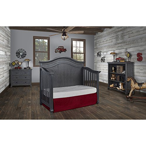 Evolur Madison 5, 1 Curved Top Convertible Crib, Weathered Grey