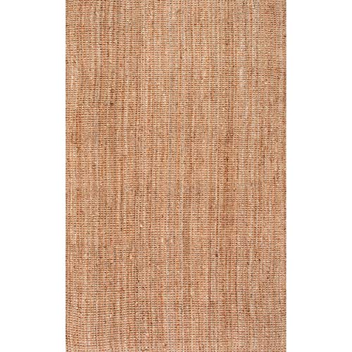 nuLOOM Ashli Handwoven Solid Jute Rug, 8' 6" x 11' 6", Natural