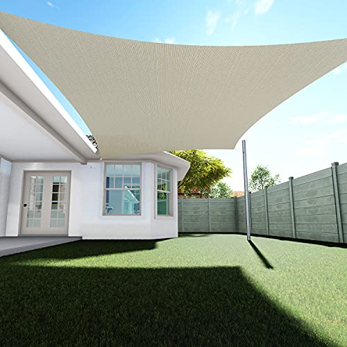 TANG Sunshades Depot 24'x11'180 GSM Sun Shade Sail Square Permeable Canopy Tan Beige Customize for Patio Garden Preschool Kindergarten Playground Outdoor Facility Activities