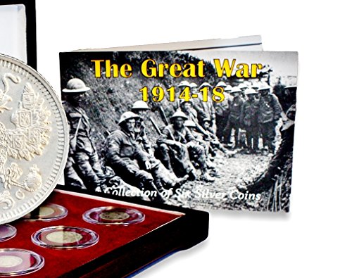 1914 WW I The Great War: 1914-18, A Collection of Six Silver Coins Set In Beautiful Box With Story Card And Certificate Good
