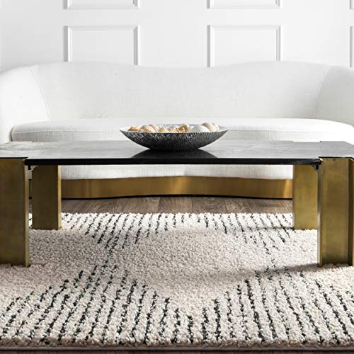 nuLOOM Sadie Moroccan Diamond Tassel Shag Area Rug, 10' 2" x 14', Off White