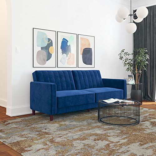 DHP Ivana Accent Chair, Blue Velvet