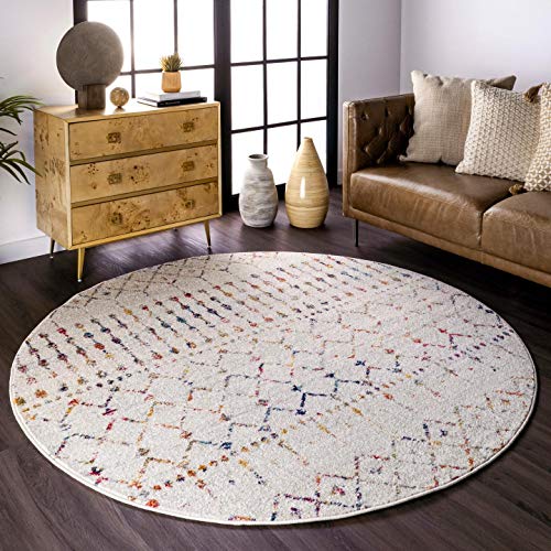 nuLOOM Moroccan Blythe Area Rug, 10' Round, Light Multi