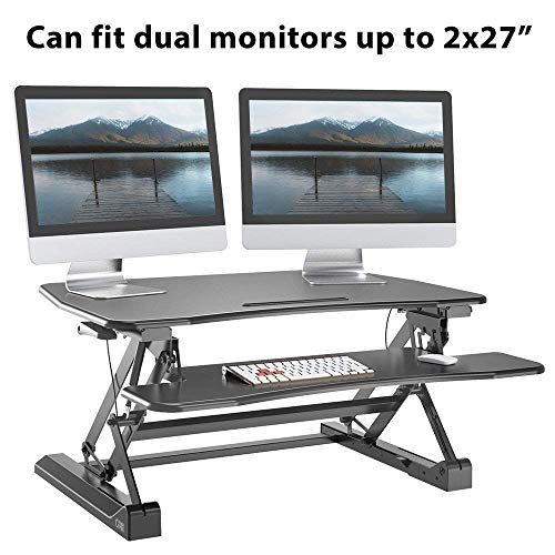 G-PACK PRO 70 Desktop Standing Desk Converter Sit To Stand Work Desk Riser Adjustable from 5.7in to 19.in Fits Dual Monitor
