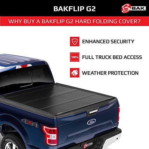 BAK BAKFlip G2 Hard Folding Truck Bed Tonneau Cover | 226427 | Fits 2016 - 2021 Toyota Tacoma w/ OE track system 6' 2" Bed (73.7")