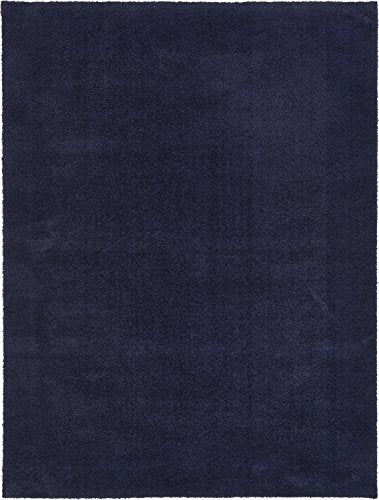 Unique Loom Serenity Solid Shag Collection Super Soft Micro Polyester Midnight Blue Area Rug (9' 0 x 12' 0)