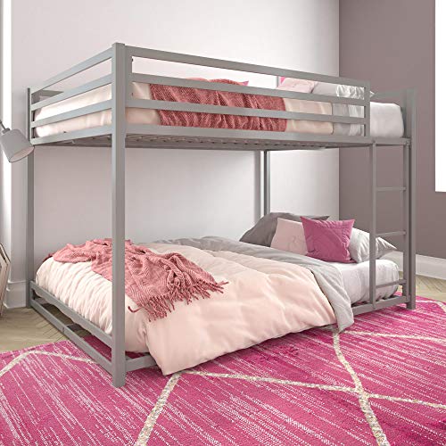 DHP Miles Metal Twin, Furniture for Kids, White Bunk Bed,