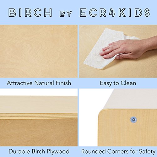 ECR4Kids Birch 25 Cubby Tray Cabinet W/ Scoop Front Bins Kids Toy Storage Organizer Hardwood For School Supplies