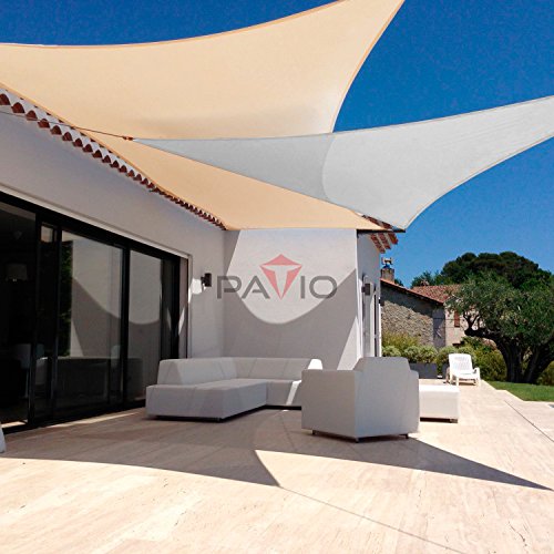 Patio Paradise Light Gray 10x24x26 Sun Shade Sail Canopy Awning Fabric Cloth Screen - UV Block UV Resistant Heavy Duty Commercial Grade - Outdoor Carport - We Make Custom Sizes