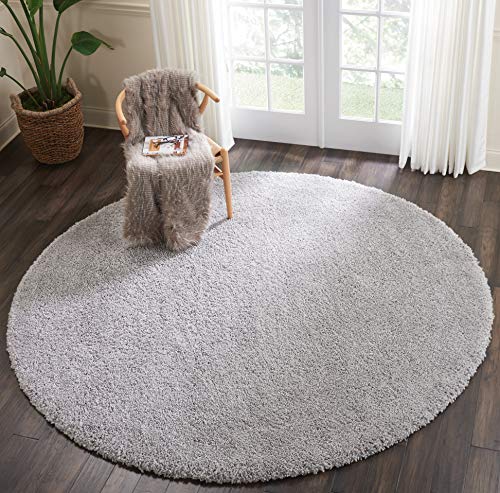 Nourison  Malibu Shag Area Rug, 7'10" x7'10, SILVER GREY