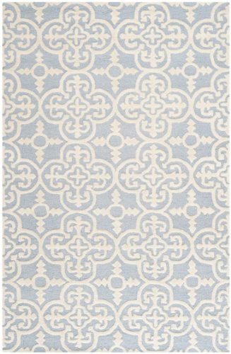 Safavieh Cambridge Collection CAM133A Handmade Moroccan Wool Area Rug, 10' x 14', Light Blue/Ivory