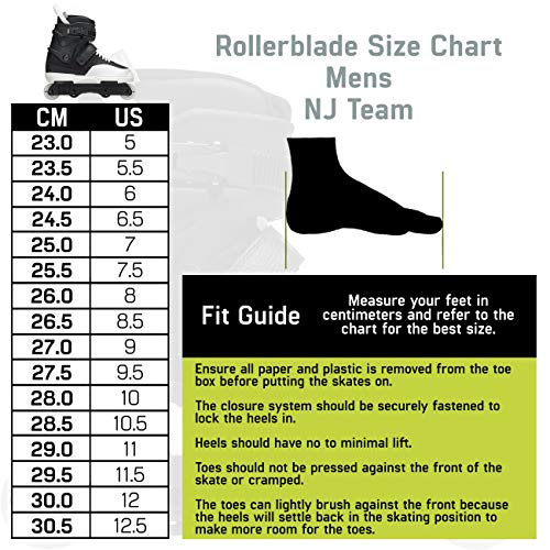 Rollerblade Men's Nj Team Street Inline Skate, Black/White, Size 6