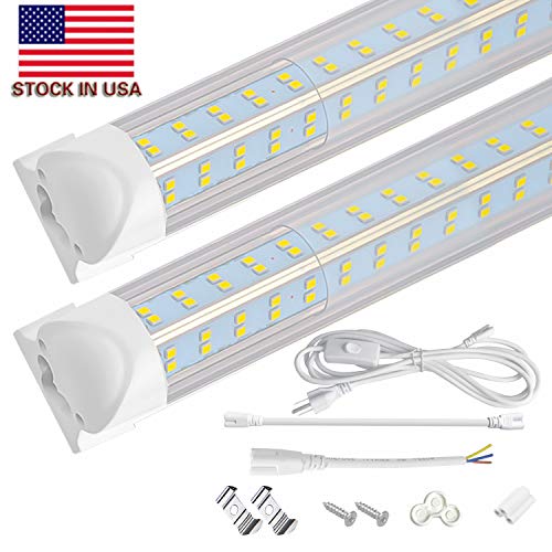 LED Shop Light Tube Fixture, T8 led Tube, 1FT 9W 1080lm 5700K, Integrated Led Tubes, Double Side V Shape, Tube Light, No Ballast, Super Bright White, Bulbs for Garage, Warehouse, Plug and Play, 2PCS