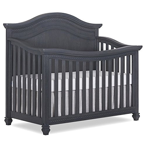 Evolur Madison 5, 1 Curved Top Convertible Crib, Weathered Grey