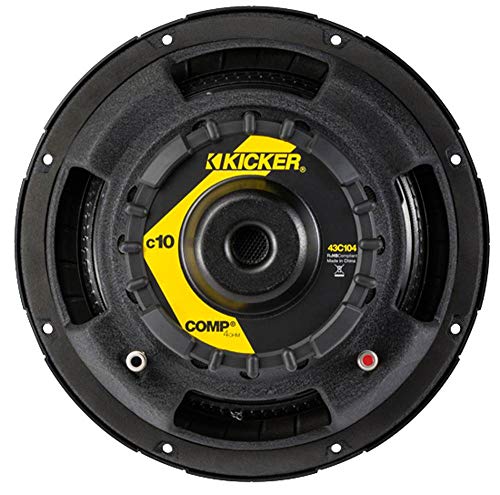 2 Kicker 43C104 10" 600 Watt Car Subwoofers + Box + 1100W Amplifier + Wire Kit