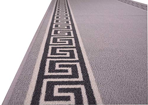 RugStylesOnline Custom Runner Meander Roll Runner 26 Inch Wide x Your Length Size Choice Slip Skid Resistant Rubber Back 5 Color Options (Grey, 40 ft x 26 in)