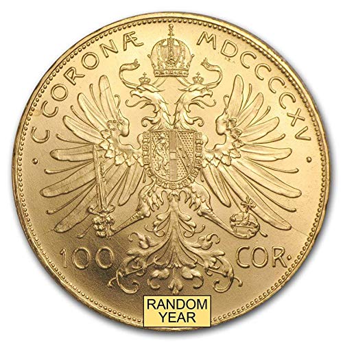 1915 AT Austria Gold 100 Coronas BU (Random) Gold Brilliant Uncirculated