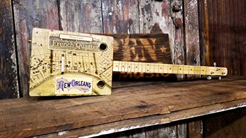 "French Quarter" 3-string Acoustic-Electric Cigar Box Guitar - Fun to Play, Made in the USA!