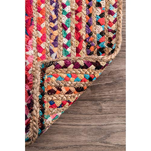 nuLOOM Aleen Braided Cotton/ Jute Rug, 8' x 10', Multi