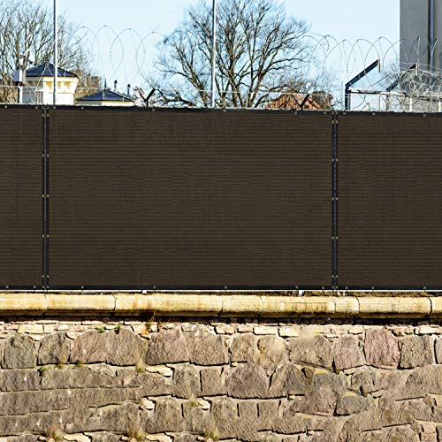 Windscreen4less Heavy Duty Privacy Screen Fence in Color Solid Black 8' x 116' Brass Grommets w/3-Year Warranty 150 GSM (Customized Size)