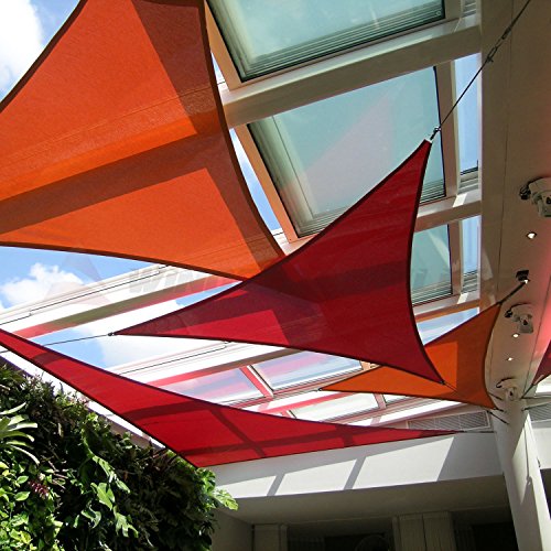 Windscreen4less 19' x 19' x 26.9' Sun Shade Sail Triangle Canopy in Bright red with Commercial Grade Customized Size