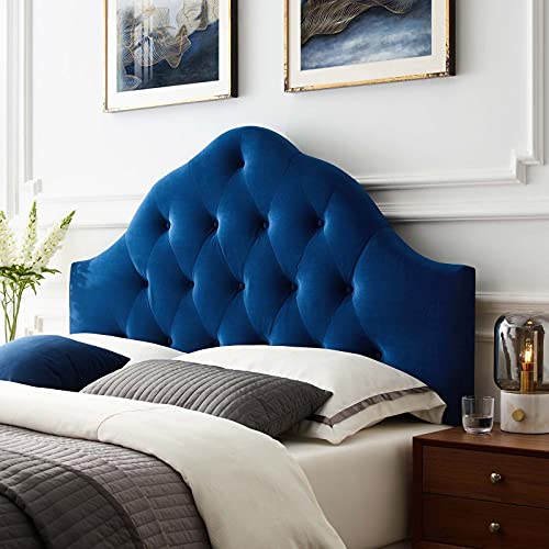 Modway Sovereign King Diamond Tufted Performance Velvet Headboard, Navy