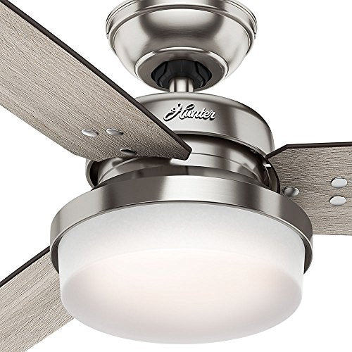 Hunter Fan Company 59157 52" Sentinel Ceiling Fan With Light With Handheld Remote, Brushed Nickel