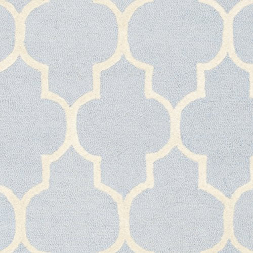 Safavieh Cambridge Collection CAM134A Handmade Moroccan Wool Area Rug, 8' x 10', Light Blue/Ivory