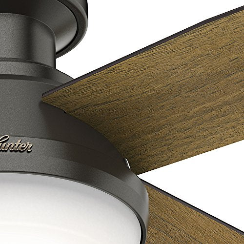 Hunter Fan Company 59447 52" Dempsey Indoor Low Profile Ceiling Fan with Light, Large, Noble Bronze