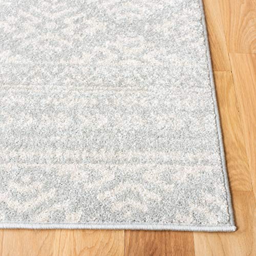 SAFAVIEH Tulum Collection TUL272F Moroccan Boho Tribal Non-Shedding Living Room Bedroom Dining Home Office Area Rug, 8' x 10', Light Grey / Ivory