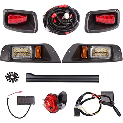 10L0L Golf Cart LED Light 9-pin Plug with Deluxe Upgrade Kit Fits EZGO 1996-2013 TXT (Must Input 12 Volts)