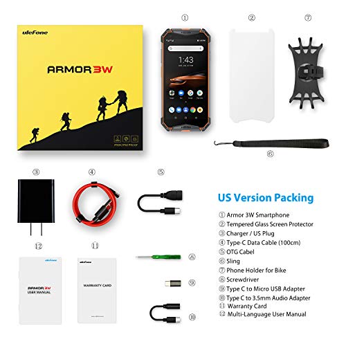 Ulefone Armor Cell Phones Unlocked IP68 Walkie Talkie Waterproof 10300mAh 5.7in 6GB 64GB Android 9.0 4G Dual SIM Shockproof Dustproof