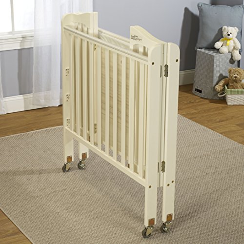 Big Oshi Angela 3 Position Portable Adjustable Crib Foldable & Space Saving Baby Crib - French White