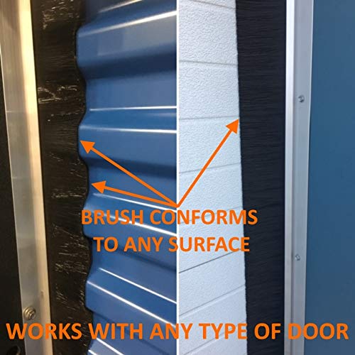 2" Brush Seal Kit for 12' Wide x 12' high Roll-up Door, Sectional Steel Door, Commercial Door, High Speed Fabric Door