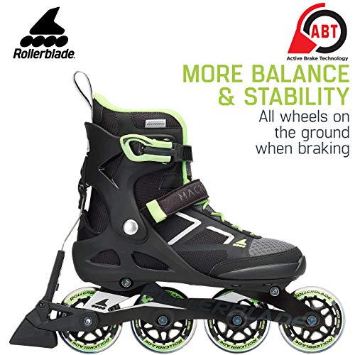 Rollerblade Women's Macrob 80 ABT Fitness Inline Skate, Black/Light Green, Size 7
