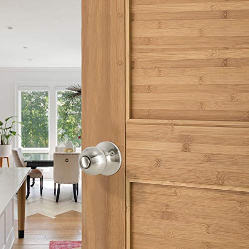 15 Pack Privacy Door Handle Satin Nickel Finish Interior Bed/Bathroom Keyless Lockset Ball Shape