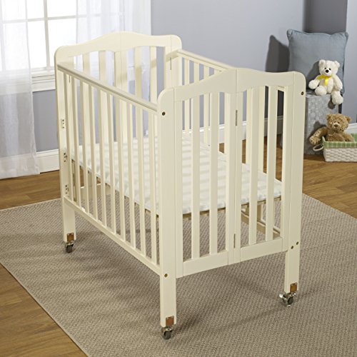 Big Oshi Angela 3 Position Portable Adjustable Crib Foldable & Space Saving Baby Crib - French White