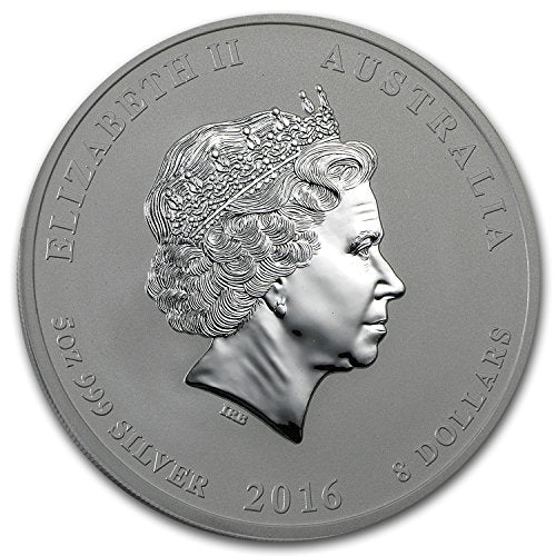2016 AU Australia 5 oz Silver Lunar Monkey BU Silver Brilliant Uncirculated