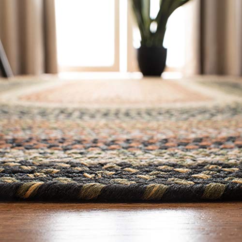 Safavieh Braided Collection BRD308A Handmade Country Cottage Reversible Area Rug, 8' x 8' Round, Multi