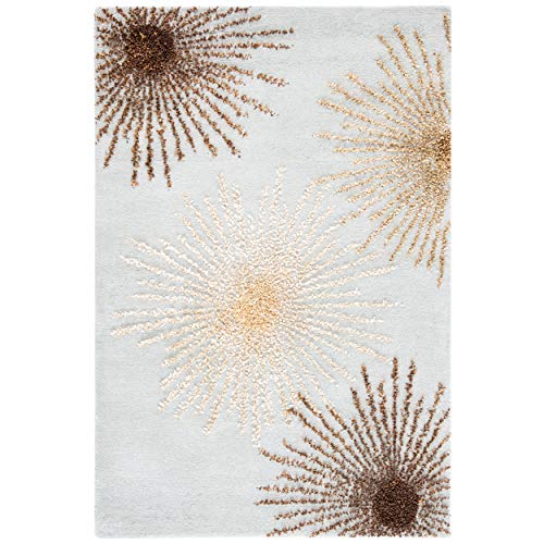 Safavieh Soho Collection Handmade Fireworks Light Blue and Multicolored Premium Wool Area Rug (5' x 8')