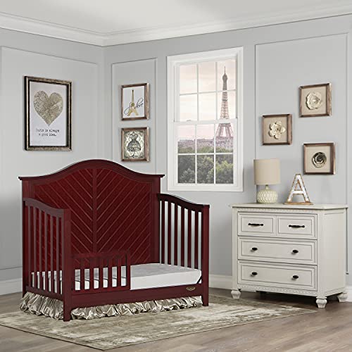 Dream On Me Ella 5-in-1 Convertible Crib in Cherry, Greenguard Gold Certified