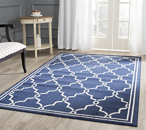 Safavieh Amherst Collection AMT414P Geometric Area Rug, 9' x 12', Navy/Beige