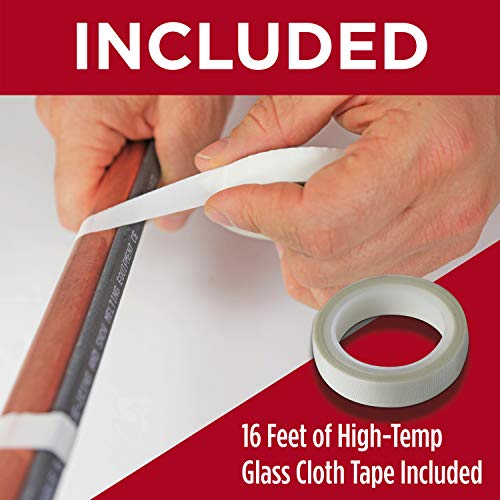 Heat Cable for Pipe Freeze Protection, 100 feet, with Built-in Thermostat and 16 Feet of High-Temp Installation Tape, Heavy-Duty, Self-Regulating, 120 volt