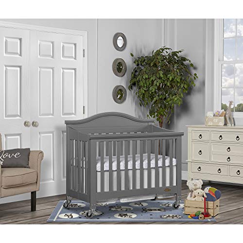 Dream On Me Venice Folding Portable Crib, Storm Grey